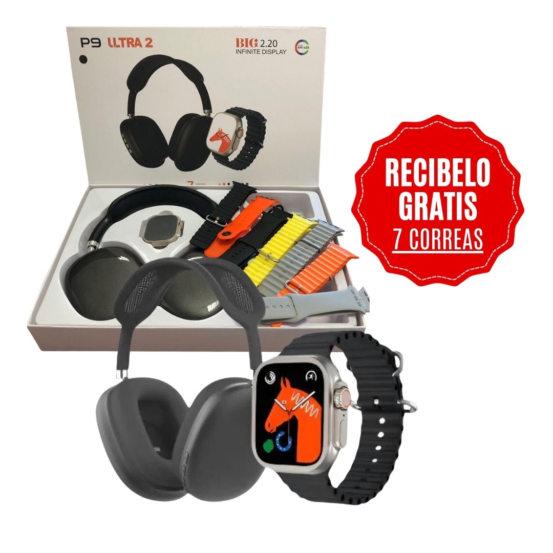 KIT SMARTWATCH ULTRA + AURICULARES ULTRA P9